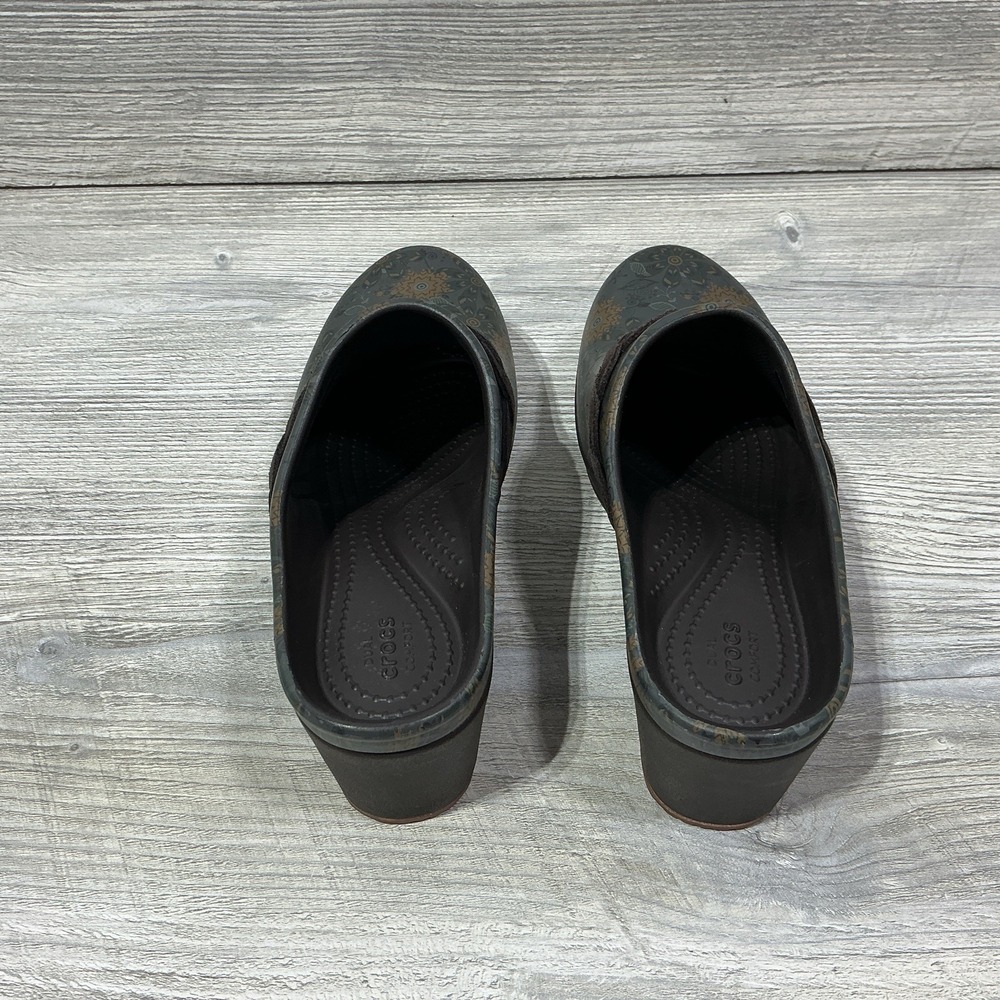 CROCS Womens Sarah Crosslite Floral Dual Comfort Heel Clogs Mules 203764 Size 8 - Picture 4 of 12